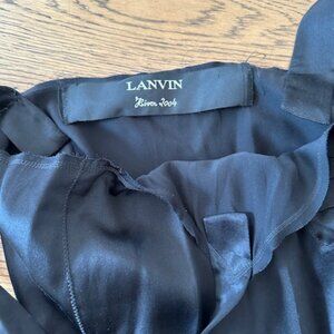 Lanvin black satin slip dress